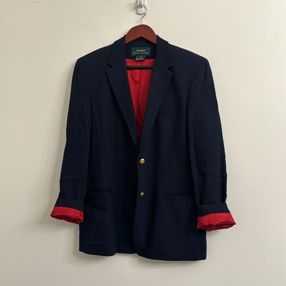 Lauren Ralph Lauren vintage navy and red blazer sz 12 - Picture 3 of 9